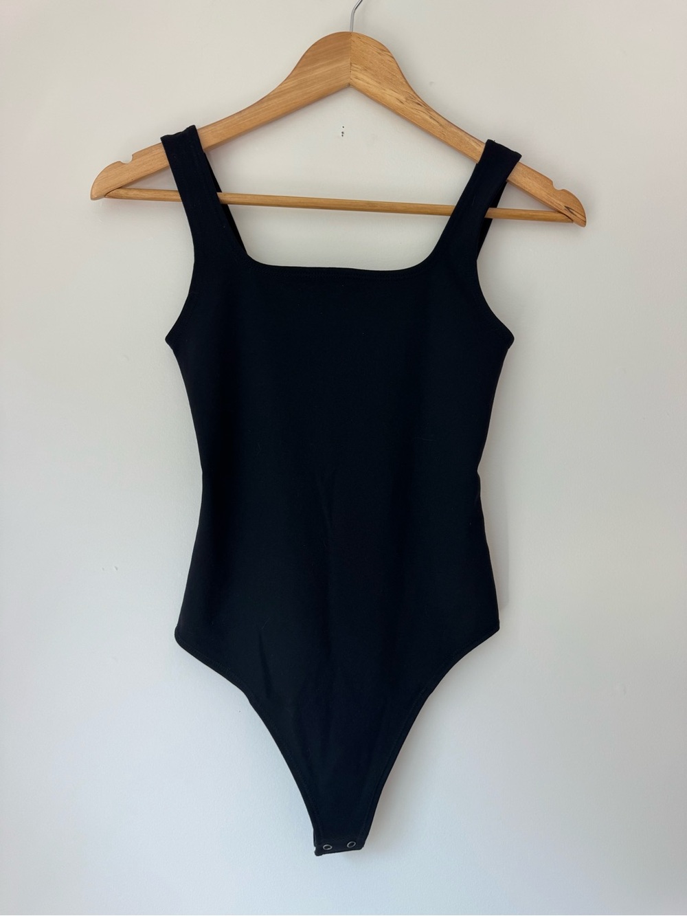 Abercrombie & Fitch Soft A&F Collection Black Square Neck Tank Bodysuit XS